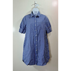 Old Navy Women’s Shirt Dress Size XS Blue White Striped Button Up Preppy Coastal
